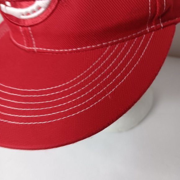 Dickies XL Fitted Cap Red Canvas Logo Acrylic Wool Blend Hat Workwear READ - Picture 10 of 10